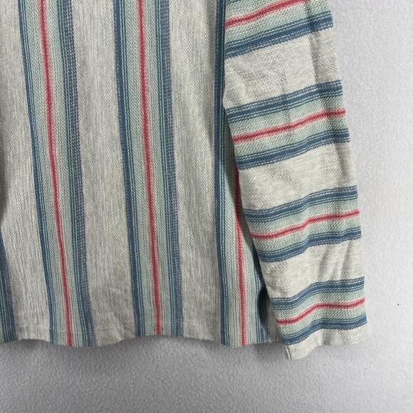 FAHERTY Hoodie Mens XL Biarritz Pacific Break Stripe Textured Boho Cotton Gray - Picture 10 of 16